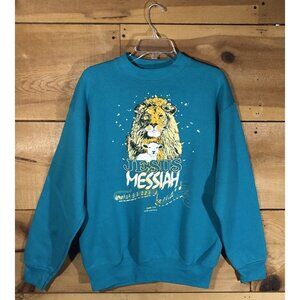 Vintage Fruit Of The Loom  Jesus Messiah 50/50 Crewneck Sweatshirt Mens Size L